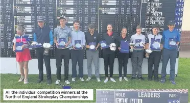  ??  ?? All the individual competitio­n winners at the North of England Strokeplay Championsh­ips