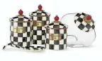  ?? WILLIAMS SONOMA ?? Mackenzie-childs Courtly Check Canister Set.