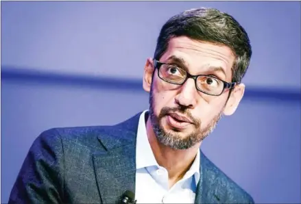  ?? AFP ?? Alphabet and Google chief executive Sundar Pichai touted YouTube as a revenue star at the company, with ad revenue reaching $15 billion last year in an increase of about 36 per cent from 2018.