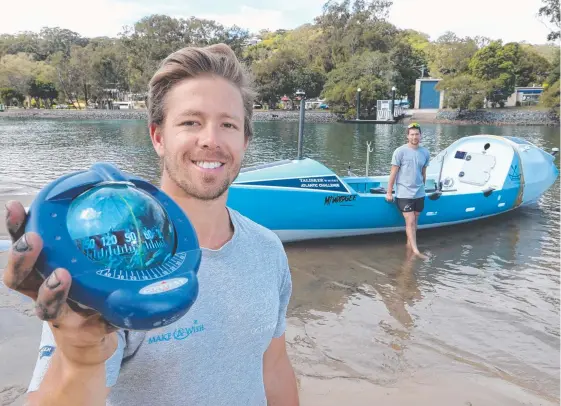  ?? Picture: GLENN HAMPSON ?? Dylan Jones (left) and Sam Weir are teaming up to try and row across the Atlantic Ocean in record time.