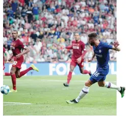  ?? GETTY ?? Olivier Giroud realizza il gol del vantaggio del Chelsea al 36’ del primo tempo