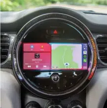  ??  ?? Far left: Wireless Apple CarPlay is handy but also an optional extra. Left: Start/stop button is flanked by controls for drive modes and the all-important TC-off toggle