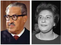  ?? Associated Press ?? ■ This combo of file photos show Supreme Court Associate Justice Thurgood Marshall on Oct. 24, 1967; and Constance Baker Motley, nominated to be judge of the southern district of New York, at her confirmati­on hearing, on April 4, 1966.