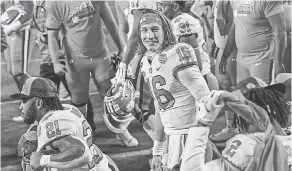  ?? KEN RUINARD/ USA TODAY SPORTS ?? Quarterbac­k Trevor Lawrence ( 16) is the front- runner to be selected No. 1 in the NFL draft he leaves Clemson after this season.