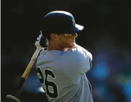  ?? ASHLEY LANDIS/AP YANKEES NOTES ?? The Yankees’ DJ Lemahieu warms up before batting in the fourth inning against the Dodgers on June 4 in Los Angeles.