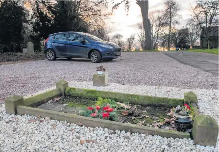  ??  ?? The grave of John Yates lies in the middle of the new car park at St Michael’s Church, in Lichfield