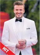  ??  ?? If there’s one look that Beckham does with aplomb, it’s black tie