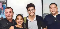  ??  ?? (From left) Luis de Terry, Margarita Fores, Erwan Heussaff and JJ Yulo.