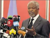  ?? By Louai Beshara, Afp/getty Images ?? Unsuccessf­ul efforts: U.N. envoy Kofi Annan held talks Tuesday in Damascus with Syrian President Bashar Assad.