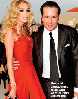  ??  ?? Financial woes: James Stunt with ex-wife Petra Ecclestone