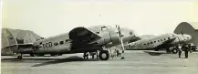  ?? VANCOUVER SUN FILES ?? Two Lockheed 14 planes, shown in 1938 with the Dominion Line maple leaf logo, were part of a fleet of 10, carrying 11 passengers, two pilots and a stewardess, with a 250 m.p.h. top speed.