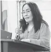  ?? BAR PHOTO ?? Digna Sandoval, Bureau of Agricultur­al Research officer in charge, assistant director and Institutio­nal Developmen­t Division head, explains the rationale of the 31st National Research Symposium initial screening on Sept. 20, 2019.