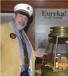  ??  ?? In 2018, Mike Fuljenz hosted a $20 million exhibit in Dallas of California Gold Rush treasure recovered from the fabled “Ship of Gold,” the S.S. Central America that sank in 1857.