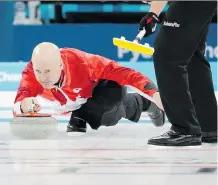  ?? THE ASSOCIATED PRESS ?? Calgary’s Kevin Koe is among the skips participat­ing in the Humpty’s Champions Cup that starts Tuesday at WinSport Arena. A total of 30 rinks will compete for $250,000 in total prize money.