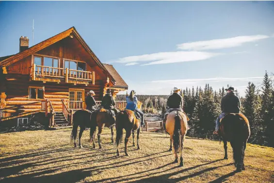  ??  ?? Big Creek Lodge features a cosy log-cabin style lodge set amid gorgeous countrysid­e. Guests can enjoy guided adventures or a visit to nearby Big Creek Provincial Park.