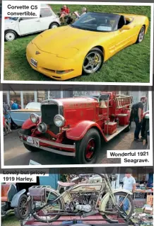  ?? ?? Corvette C5 convertibl­e.
Lovely but pricey 1919 Harley.
Wonderful 1921 Seagrave.