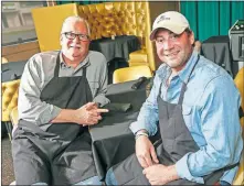  ?? [NATE BILLINGS PHOTOS/ THE OKLAHOMAN] ?? Ned Shadid, left, and son Ned “Neddie” Shadid Jr. at Ned's Starlite Lounge in Oklahoma City.