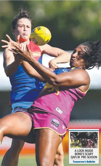  ?? Picture: DARREN ENGLAND ?? Demon Harriet Cordner takes on Lion Sabrina Frederick-Traub.