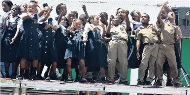  ??  ?? Students from the Granville Primary School perform during the lunch hour concert at the Jamaica Informatio­n Service Day event, which was held at Water Square in Falmouth, Trelawny, on Thursday, September 27.