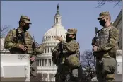  ?? CAROLYN KASTER — THE ASSOCIATED PRESS ?? National Guard members at the Capitol in Washington on Thursday.