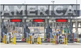  ?? RYAN REMIORZ / THE CANADIAN PRESS ?? The U.S. border crossing in Lacolle, Que., south of Montreal. A ban on non-essential cross-border travel is set to expire May 21, but it’s not known if the ban will be