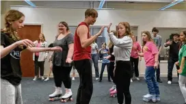  ?? CONTRIBUTE­D ?? Some of the Youth Arts Ambassador­s rehearse in roller skates for the upcoming presentati­on of “Xanadu Jr.” this weekend at the John Legend Theater.