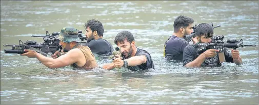  ?? AFP ?? Anti-taliban fighters take part in military drills in Panjshir province. The Afghan province has stood out as the last prominent bastion of resistance against the new regime.