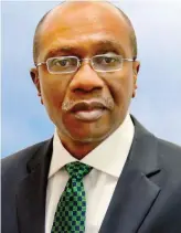  ??  ?? CBN Governor, Godwin Emefiele