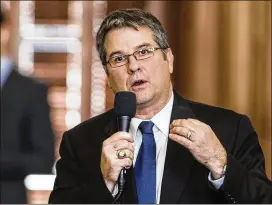 ?? RICARDO B. BRAZZIELL / AMERICAN-STATESMAN ?? State Sen. Charles Perry, R-Lubbock, authored Senate Bill 4, which the Legislatur­e passed this spring. Referred to as the “show me your papers” law by opponents, it has fueled immigrants’ fears about stricter policies.