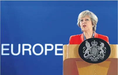  ?? Picture: PA. ?? Theresa May answers questions during a press briefing in Brussels in October.