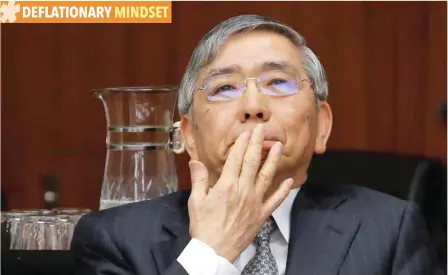  ?? — Reuters ?? BoJ Governor Haruhiko Kuroda attends a financial and monetary committee session at the Lower House of the Parliament in Tokyo.
