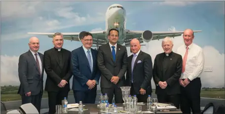  ?? Pic: ?? From left to right Peter Hynes, Ireland West Airport Board member, Fr Richard Gibbons, Ireland West Airport Board member, Joe Gilmore, Managing Director, Ireland West Airport, An Taoiseach, Leo Varadkar, TD, Arthur French, Ireland West Airport...