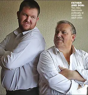  ??  ?? FATHER AND SON: Two Alex Salmonds politicall­y at odds with each other