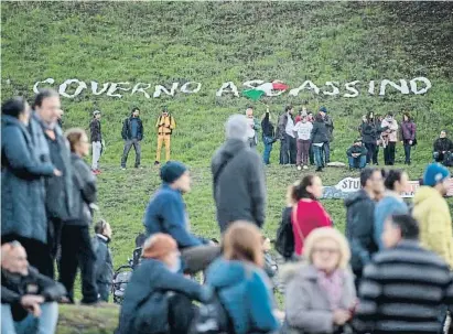  ?? BPA VÍA EUROPA PRESS / EP ?? Manifestac­ió a Itàlia contra el passi covid imposat pel Govern