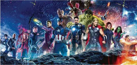  ?? Fotos: Disney, afp ?? Suchspiel für Fans. In „Avengers 3“sind alle Marvel Helden vereint: Iron Man und Captain America, Dr. Strange und Hulk, die Guardians of the Galaxy…