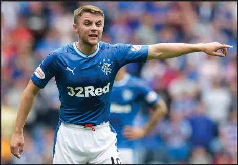  ??  ?? Rangers midfielder Jordan Rossiter has returned to full fitness this summer after what has been a frustratin­g time in Glasgow.