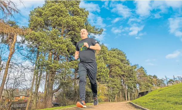  ??  ?? FUNDRAISER: Tommy Swan puts his best foot forward, running for the Perth charity set up in Jodie’s memory. Picture by Steve MacDougall.