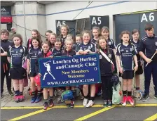  ??  ?? Laochra Óg U-12 camogie team members on their recent trip to Croke Park, above and right.