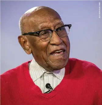  ??  ?? Timuel Black sat down with the Chicago Sun-Times for an interview Friday on his 100th birthday.