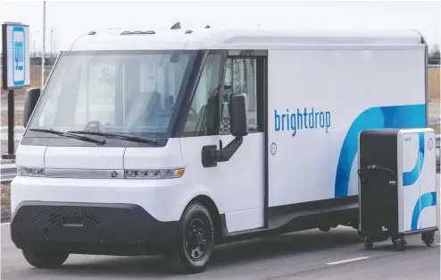  ?? FRANK GUNN / THE CANADIAN PRESS FILES ?? Brightdrop chief revenue officer Steve Hornyak says the company plans to announce some new clients
in the grocery business in the near future as it finalizes versions of its motorized carts.