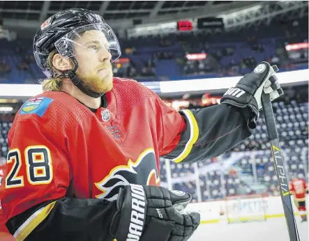  ?? AL CHAREST/FILES ?? Elias Lindholm has 16 goals for the Calgary Flames, playing with Johnny Gaudreau and Sean Monahan on Calgary’s top line. “His shot ... It’s so impressive to see his release and just how smart he is with it,” said Flames alternate captain Matthew Tkachuk.