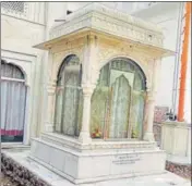  ?? HT PHOTO ?? The platform, which is covered with a marble canopy, was raised on the initiative of Maharaja Ranjit Singh.