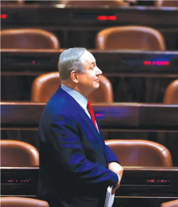  ?? (Reuters) ?? Prime Minister Benjamin Netanyahu attends the opening of the winter session of the Knesset in 2016.