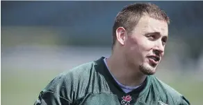  ?? IAN KUCERAK ?? Edmonton Eskimos’ linebacker J.C. Sherritt was at practice Thursday after being out of the lineup since June.