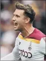  ?? ?? ELLIOT WATT: Netted a late equaliser against Leyton Orient at Valley Parade last night.