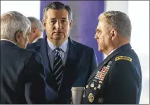  ?? SPILLMAN / FOR AMERICAN-STATESMAN STEPHEN ?? Republican U. S. Sen. Ted Cruz, with Army Chief of Staff Mark Milley at a Futures Command ceremony in Austin last week, has suggested five debates with his opponent, starting Friday in Dallas.