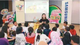  ??  ?? Children listening attentivel­y during the interactiv­e storytelli­ng workshop.