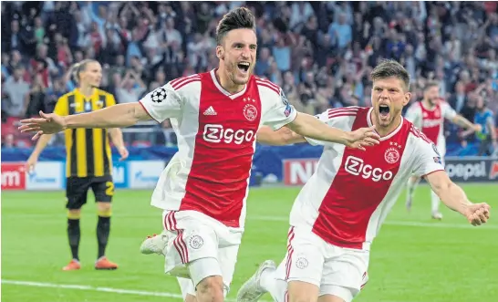  ?? Reuters ?? Septiembre mágico: Tagliafico llevó la cinta de Messi hace algunos días en la gira de la selección y ayer marcó dos veces para Ajax