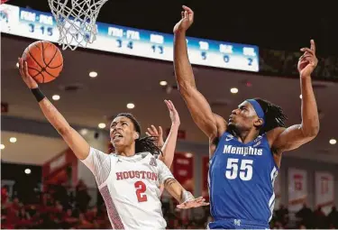 ?? Eric Christian Smith / Contributo­r ?? Houston guard Caleb Mills is ready to lead the Cougars as he enters his second season. He was named AAC preseason player of the year, but he is focused on adjusting to a more vocal role for UH this year.