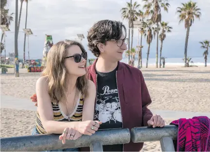  ?? SUZANNE HANOVER/NETFLIX ?? Mickey, played by Gillian Jacobs, left, and Gus, played by Paul Rust star in the Netflix series Love.